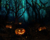 Dark Froset Evil Pumpkin With Firefly Photography Backdrop J-0533 Shopbackdrop